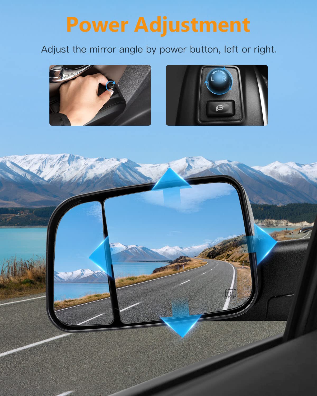 Heavy Duty Towing Mirrors for 2002-2008 Dodge Ram 1500 & 2003-2009 Ram 2500/3500 - Power Adjustable, Heated with Turn Signal - Black Pair (Left & Right) - Perfect for Trailering, RV Towing & Off-Road Adventures