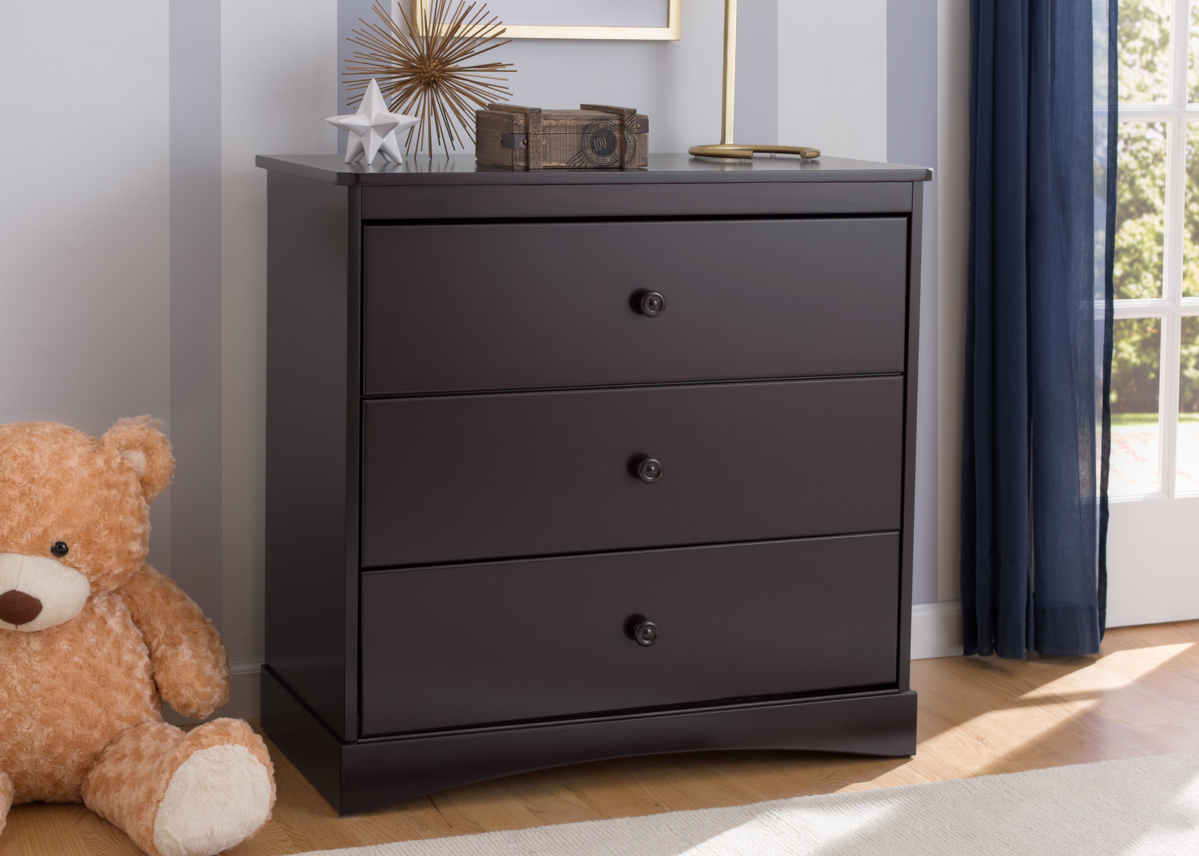 Sutton 3-Drawer Baby Dresser with Changing Table Top - Nursery Storage Solution for Diapers, Clothes & Essentials