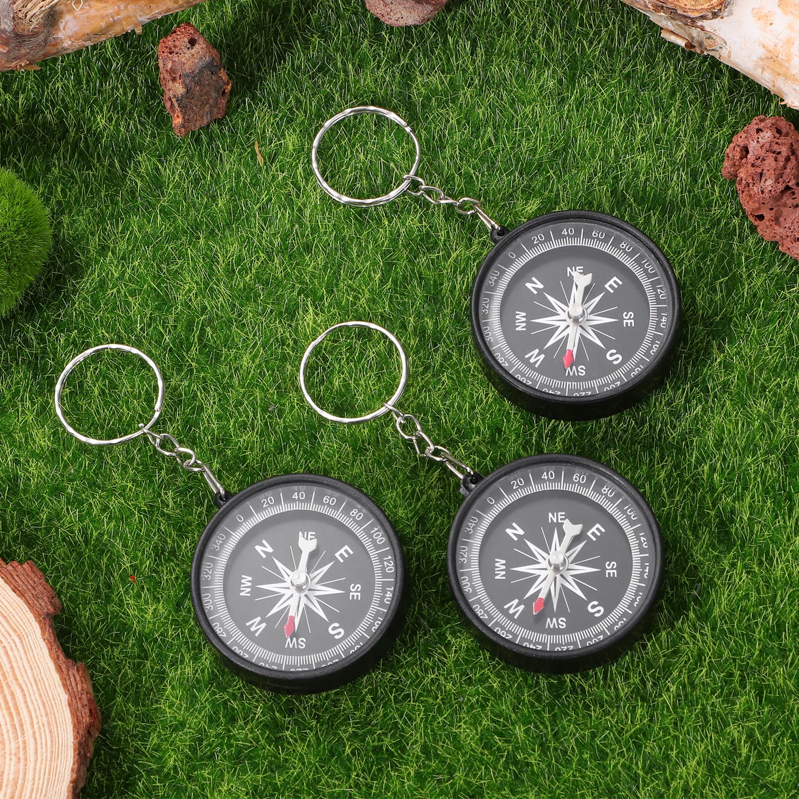 **Toyvian 12PCS Mini Survival Compass Keychain - Waterproof Metal Hiking Compass for Outdoor Camping, Hiking, Backpacking & Emergency Kits - Perfect for Kids, Party Favors & Survival Gear**