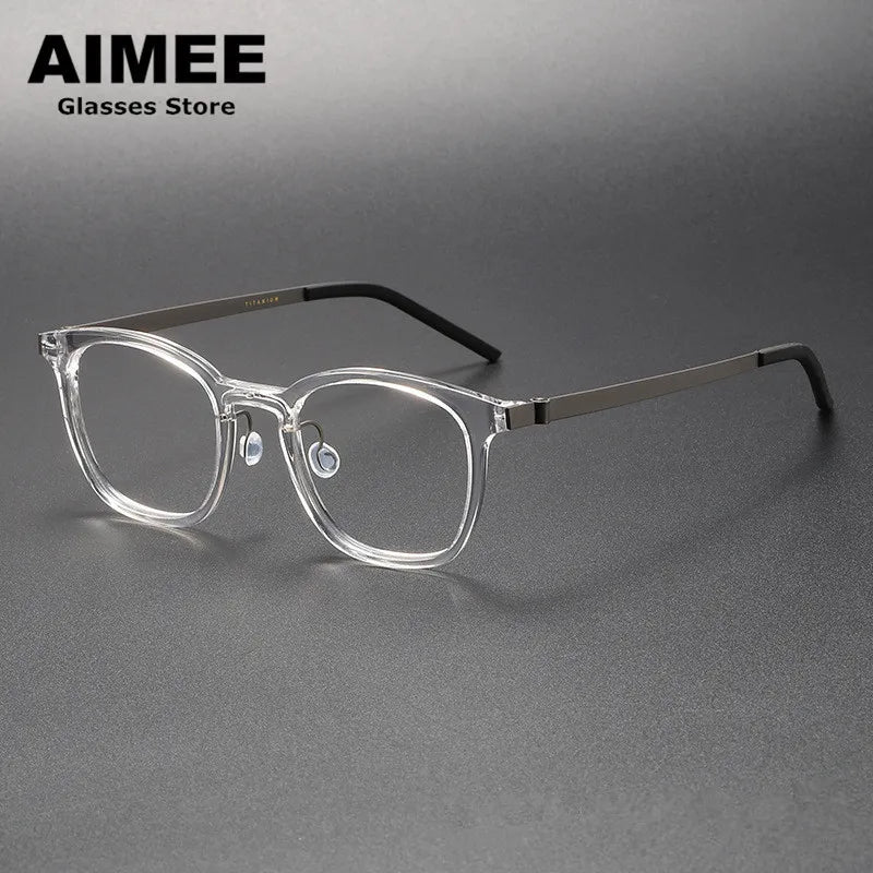 Aimee Women's Full Rim Square Titanium Acetate Eyeglasses 81051 - Stylish & Lightweight Glasses for Work, Reading & Everyday Wear