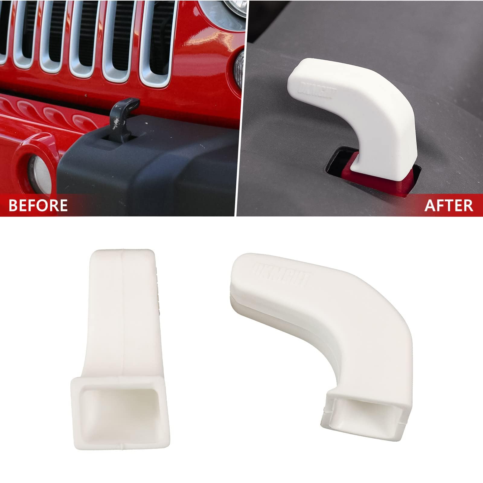 Jeep Wrangler JK JL Gladiator TJ Bumper Tow Hook Covers (2Pcs) - Durable White Protective Accessories for 2007-2022 Models - Perfect for Off-Roading & Vehicle Customization