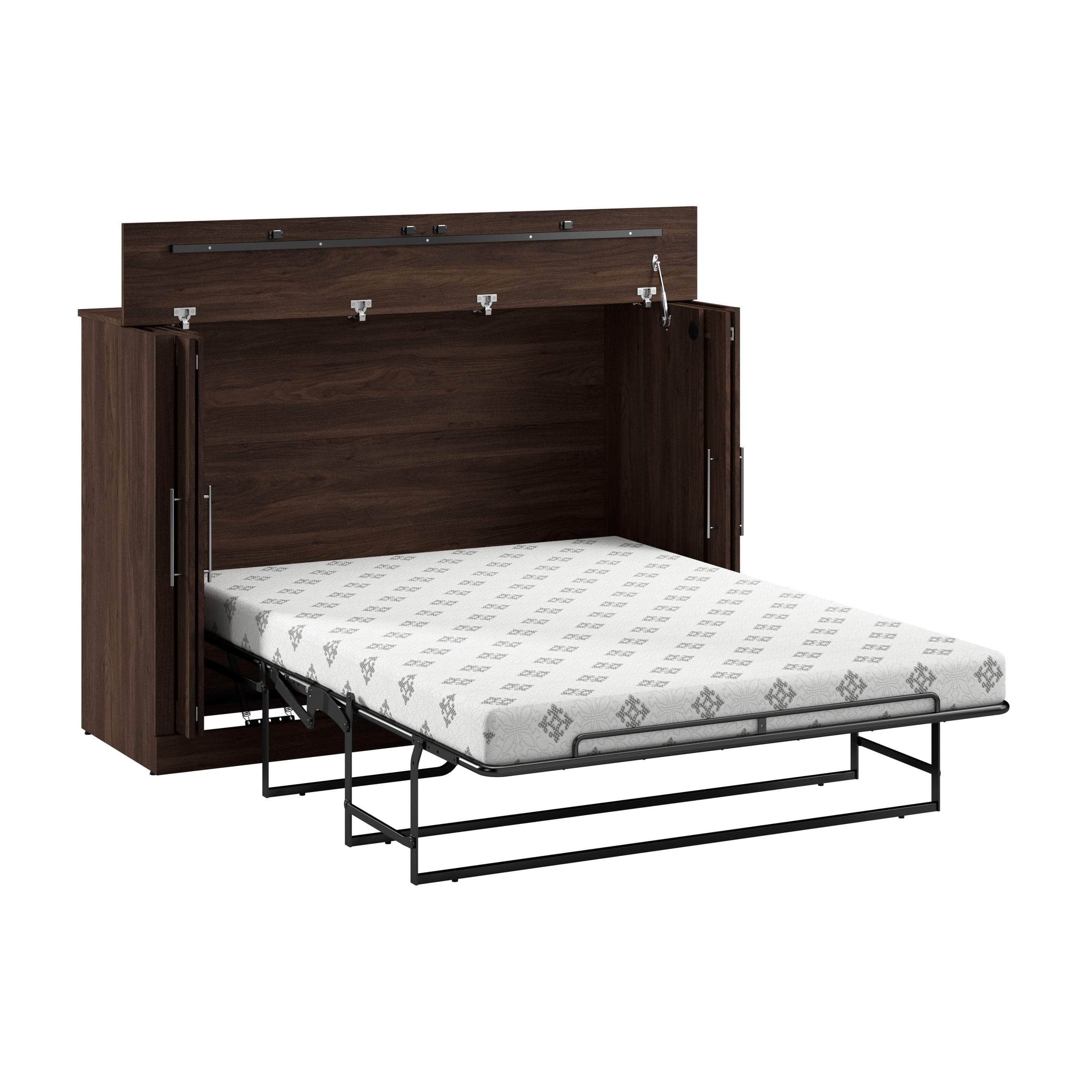 Pur 69W Full Cabinet Bed with Mattress - 3 Color Options | Space-Saving Storage Bed for Small Rooms & Apartments | Modern Platform Bed Frame with Built-in Drawers