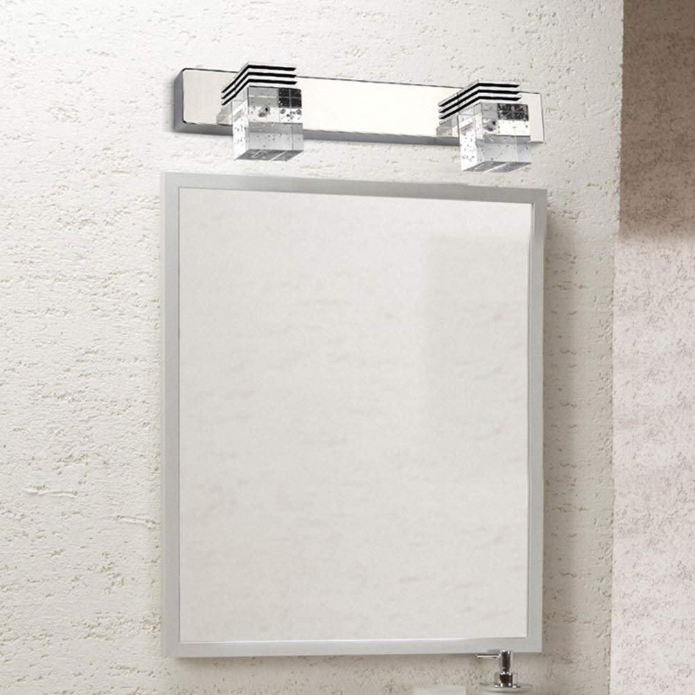 Modern Crystal LED Bathroom Vanity Light Fixture - Stainless Steel Mirror Lighting for Bathroom, Toilet, Bedroom & Living Room - White/Warm Light (32cm) - Perfect for Modern Home Decor & Vanity Makeup Areas