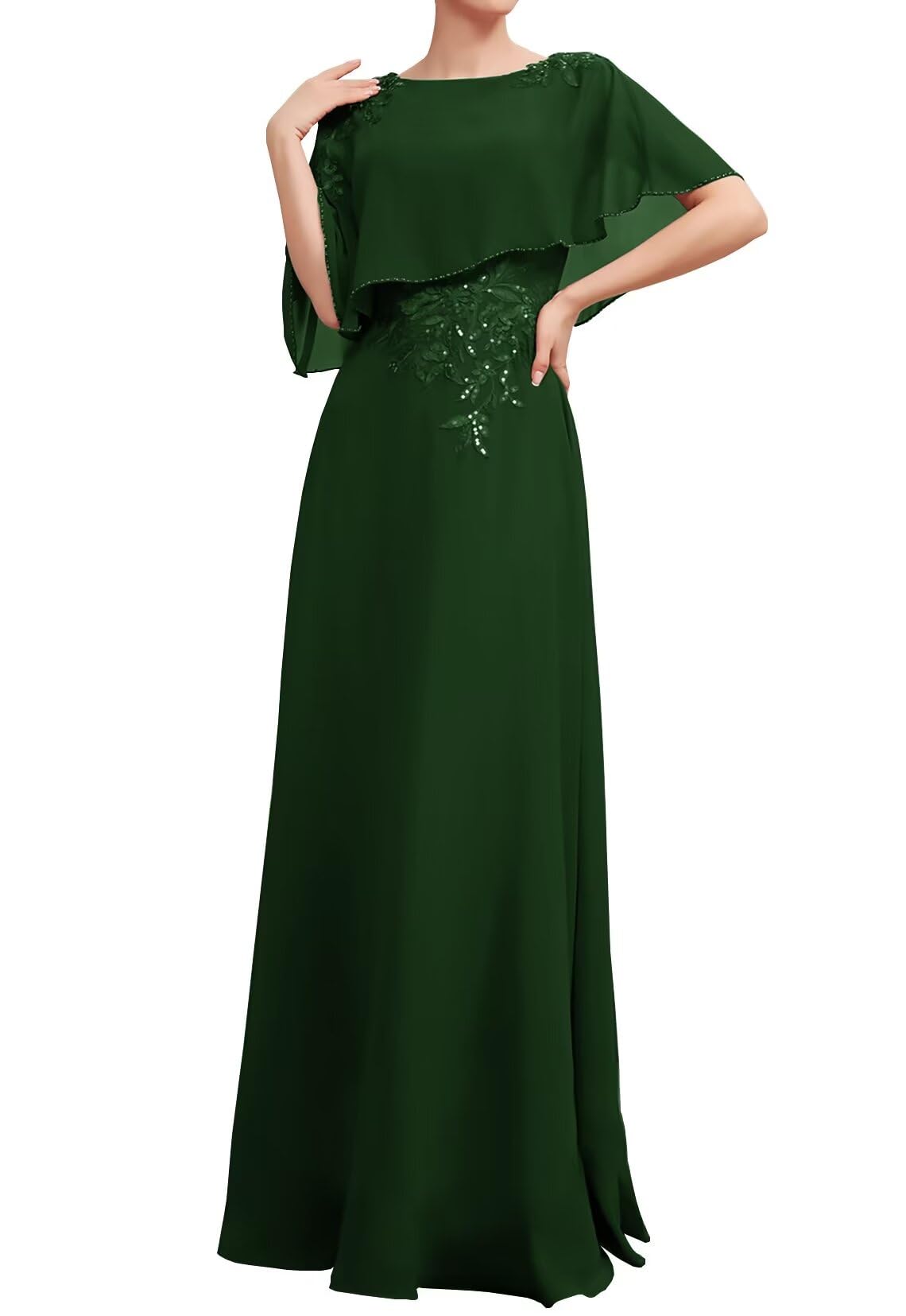 Elegant Mother of the Bride Dresses with Lace Appliques - Formal Wedding Gowns for Mother of Groom - Plus Matching Shawl | Perfect for Weddings, Receptions & Special Occasions