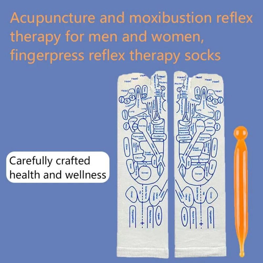2024 New Reflexology Socks Set with Massage Tool & Pressure Points - Acupressure Foot Massage Socks for Men (Size 40-45, 1 Pair) - Perfect for Relaxation, Pain Relief & Home Spa Therapy