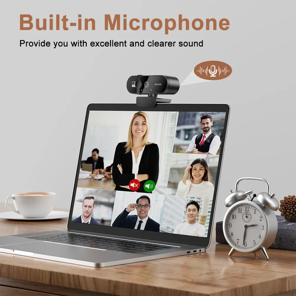 1080P Full HD Webcam with Auto Focus & Built-in Microphone - Perfect for Video Conferencing, Online Classes, Live Streaming & Remote Work