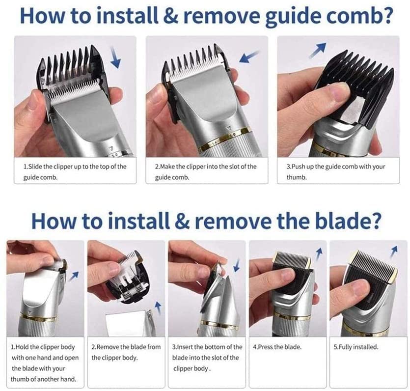 Professional Hair Clippers for Men & Barbers - Heavy Duty Electric Hair Cutting Kit with Waterproof Design & Multiple Attachments - Perfect for Home Grooming, Salon Use, and Professional Barber Shaving