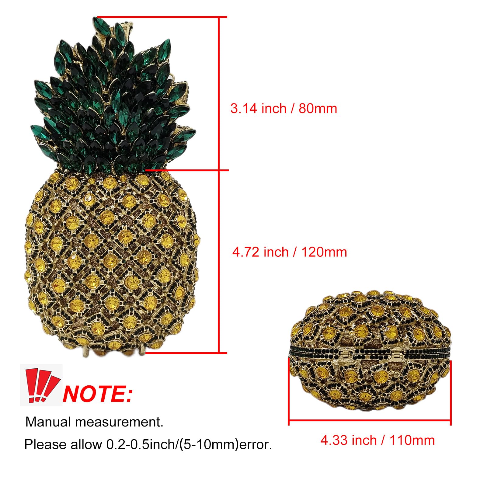 Stylish Rhinestone Pineapple Crystal Clutch Purse for Women - Sparkling Evening Bag with Diamond Accents - Perfect for Prom, Party & Special Occasions