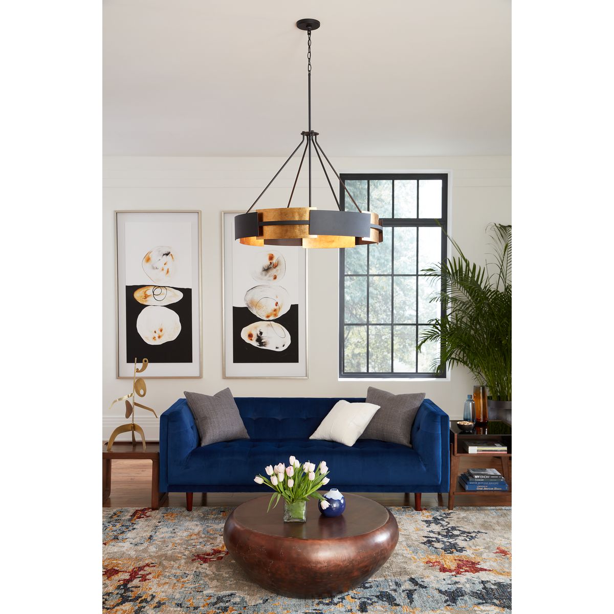 Lowery Collection Six-Light Hanging Pendant Light - Modern Chandelier for Dining Room, Kitchen Island & Foyer Lighting