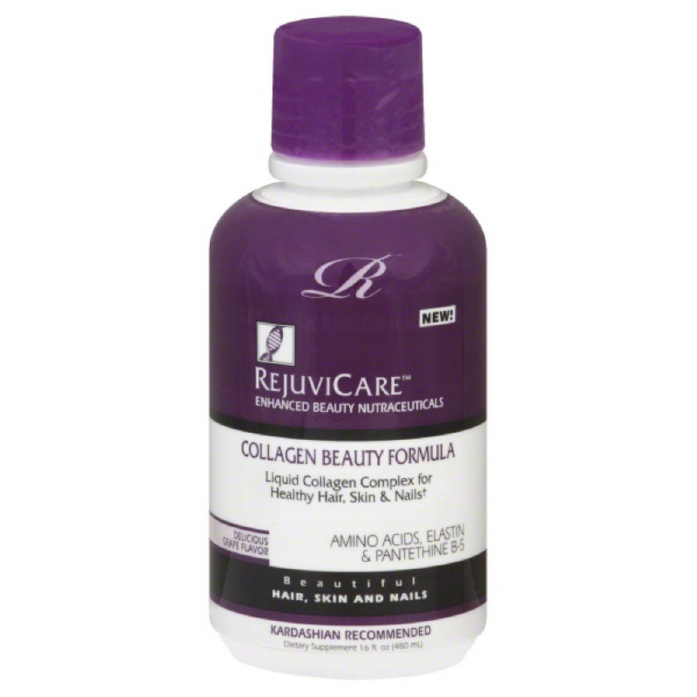 RejuviCare Collagen Beauty Supplement with Grape Extract - 16oz Bottle (12 Pack) for Skin Hydration & Anti-Aging | Supports Hair & Nail Health | Perfect for Daily Beauty Routine & Wellness Regimen