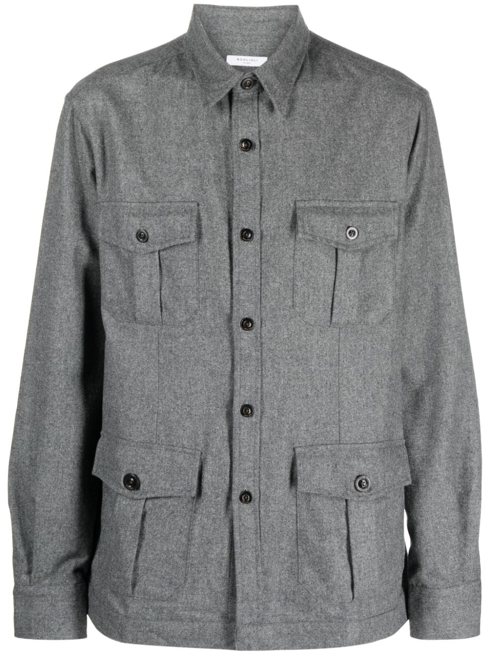 Boglioli Men's Premium Grey Dress Shirts - Slim Fit Formal Business Shirts for Office, Wedding & Special Occasions