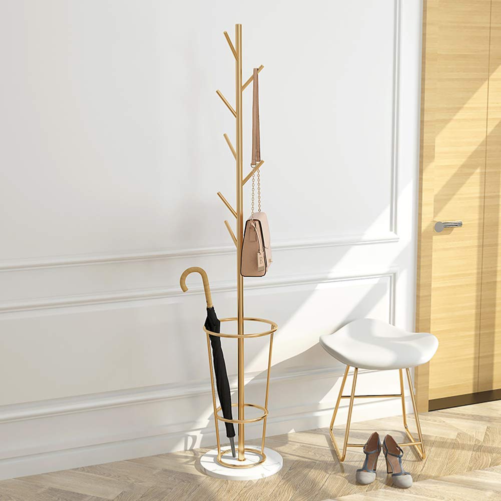 Free Standing Coat Rack with Umbrella Stand - 6 Hooks Entryway Organizer for Jackets, Hats, Handbags & Accessories (170cm Tall) - Perfect for Hallway, Foyer & Home Entry Organization