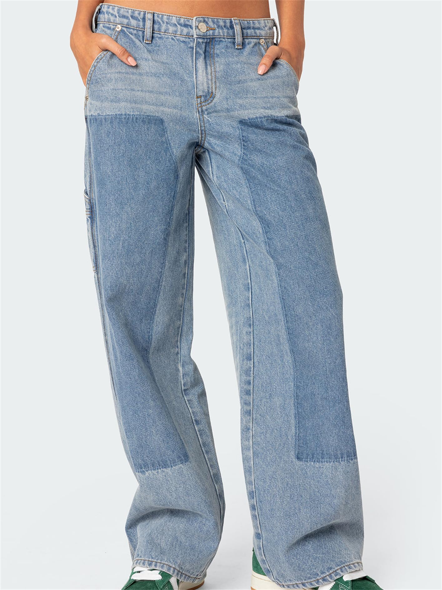 Raruxxin Women's Y2K Low Rise Baggy Jeans - Straight Wide Leg Boyfriend Denim Pants with Pockets | 2024 Vintage Blokette Streetwear | Perfect for Casual Outfits, Street Style & Retro Fashion