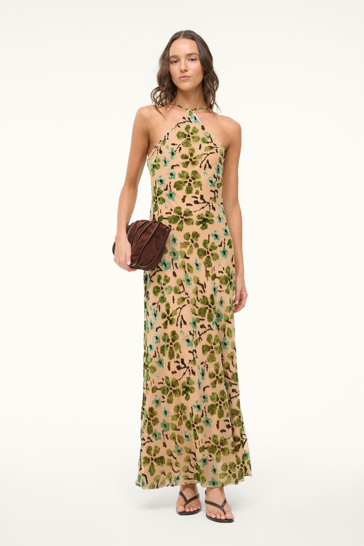 Cubism Dress | Moss Floral Tapestry Print Women's Dress - Perfect for Spring Weddings, Garden Parties & Boho Fashion