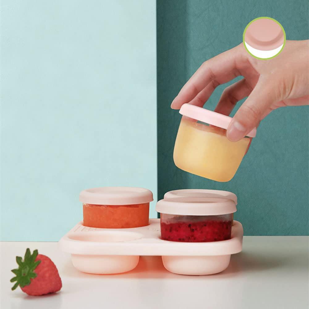 4-Pack Leakproof Glass Baby Food Storage Containers with Lids - Microwave & Freezer Safe, Reusable Infant Food Jars for Freshness & Nutrient Preservation - Perfect for Meal Prep, On-the-Go Feeding, and Long-Term Food Storage