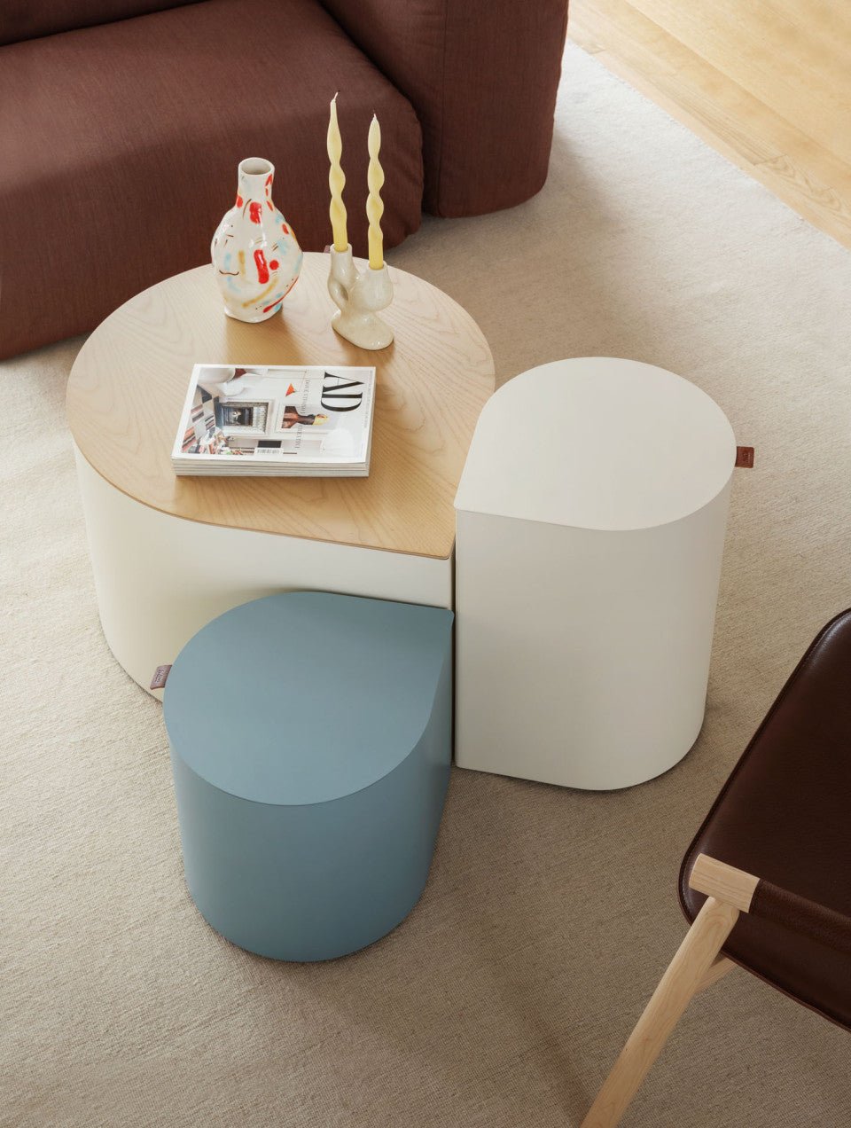 Modern Midj Drop Coffee Table - Minimalist Wooden Living Room Furniture for Small Spaces - Perfect for Apartments, Studios & Cozy Home Decor