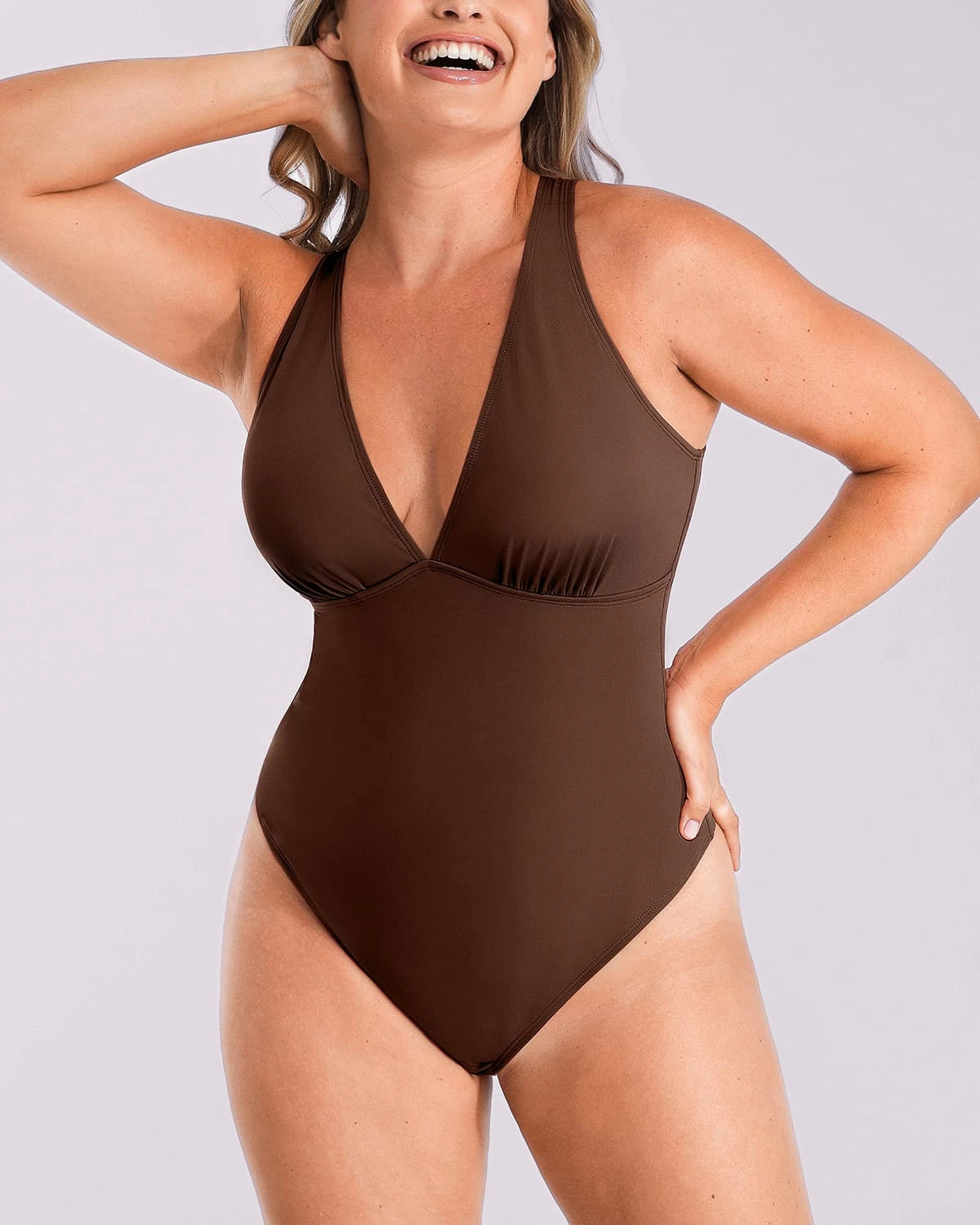AirSlim® Deep V Neck Cross Back Shaping Bodysuit - Slimming Shapewear for Women | Perfect for Dresses, Tops & Everyday Wear