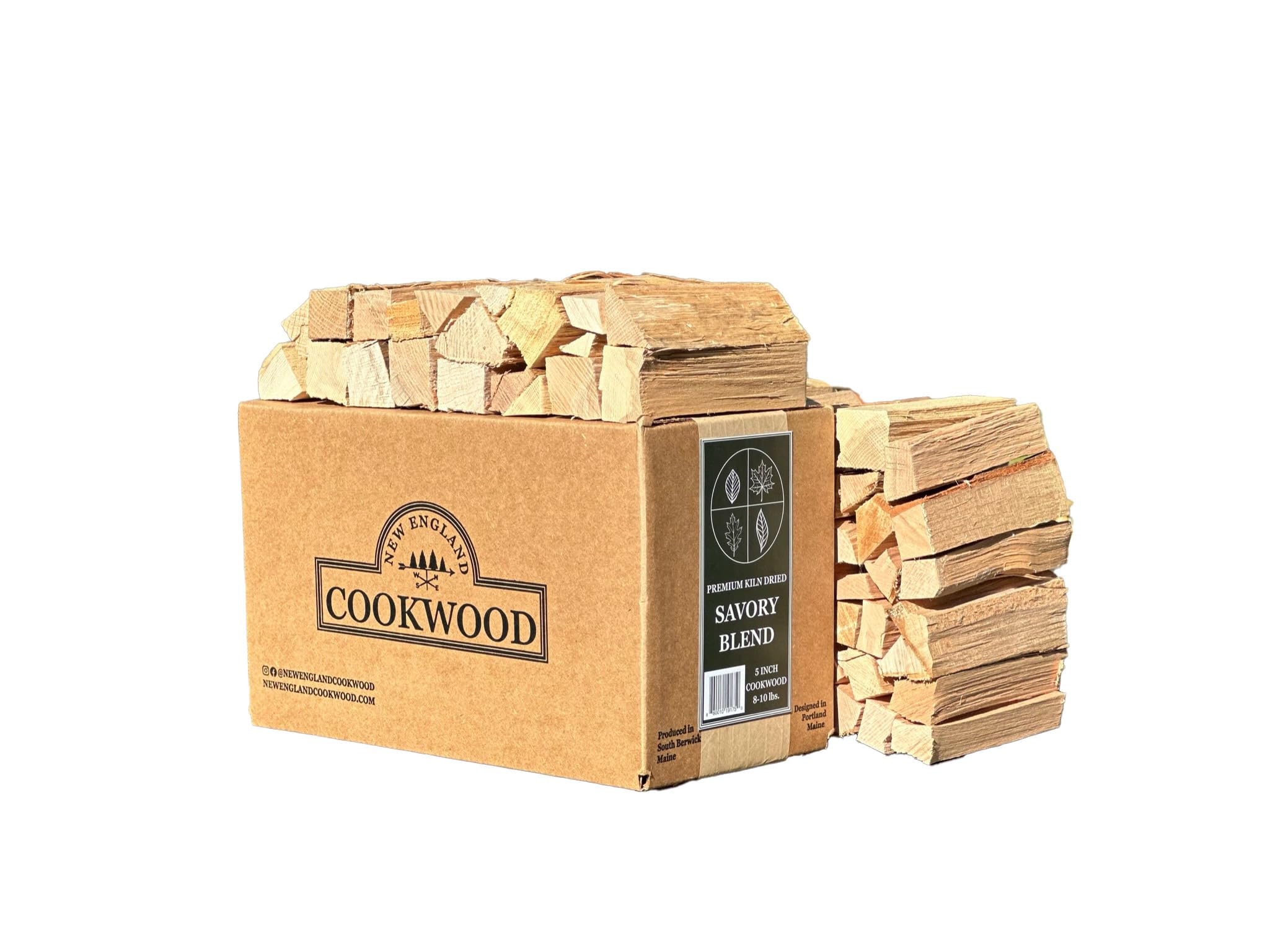 Premium 5 Inch Universal Cooking Firewood - 8lbs Kiln Dried Hardwood Blend for Grills, Smokers & Pizza Ovens (Ooni, Solo, Bertello) | Perfect for BBQ, Smoking Meats & Outdoor Cooking