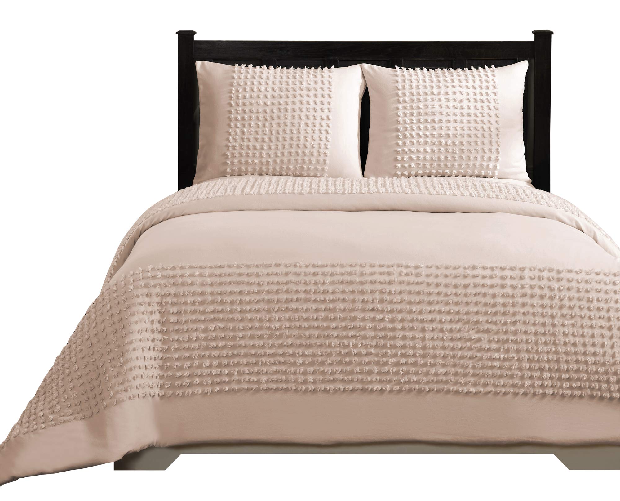 Better Trends 100% Cotton Comforter Set - Olivia Collection Twin Size Peach, Tufted Luxury Bedding, Ultra Soft & Machine Washable for Cozy Bedroom Decor