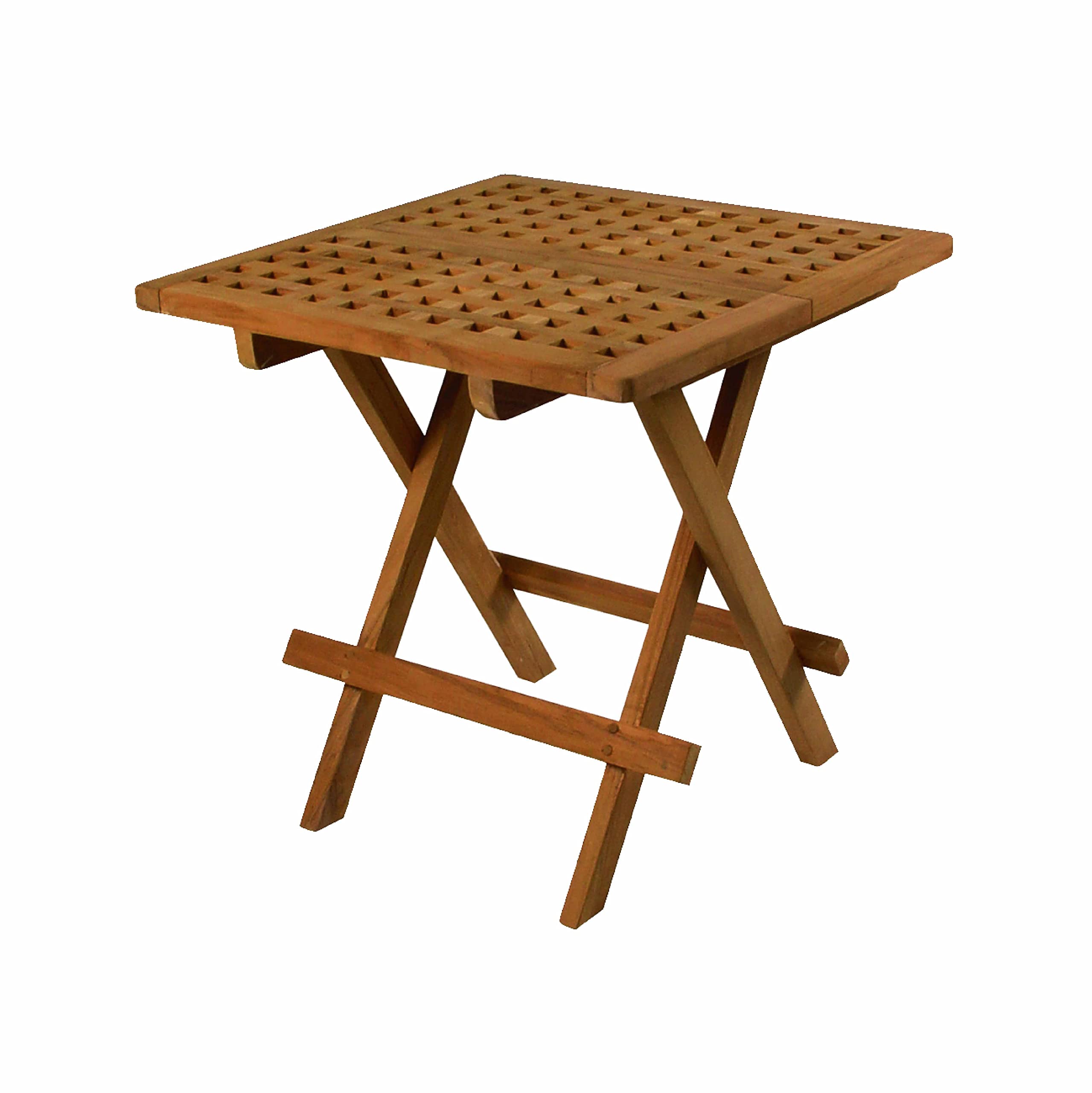 SeaTeak Square-Grate Top Folding Deck Table - 20