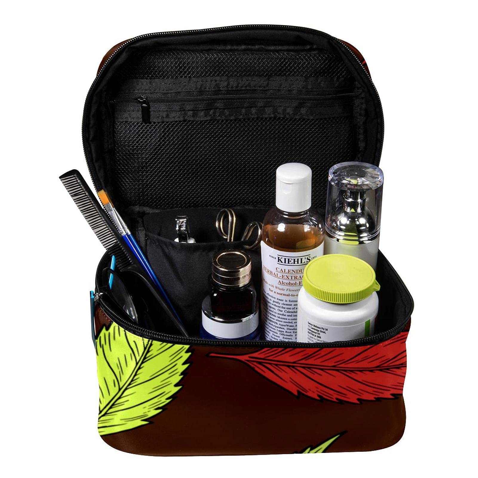 Autumn Leaves Cosmetic Bag - Large Travel Makeup Case for Women | Perfect for Vacation & Daily Use