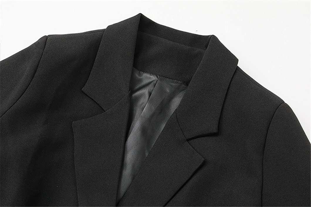 Women's Black Drawstring Blazer - Lapel Long Sleeve Loose Fit Jacket for Office & Casual Wear | Elegant & Comfortable Outerwear for Work, Dating & Daily Outfits