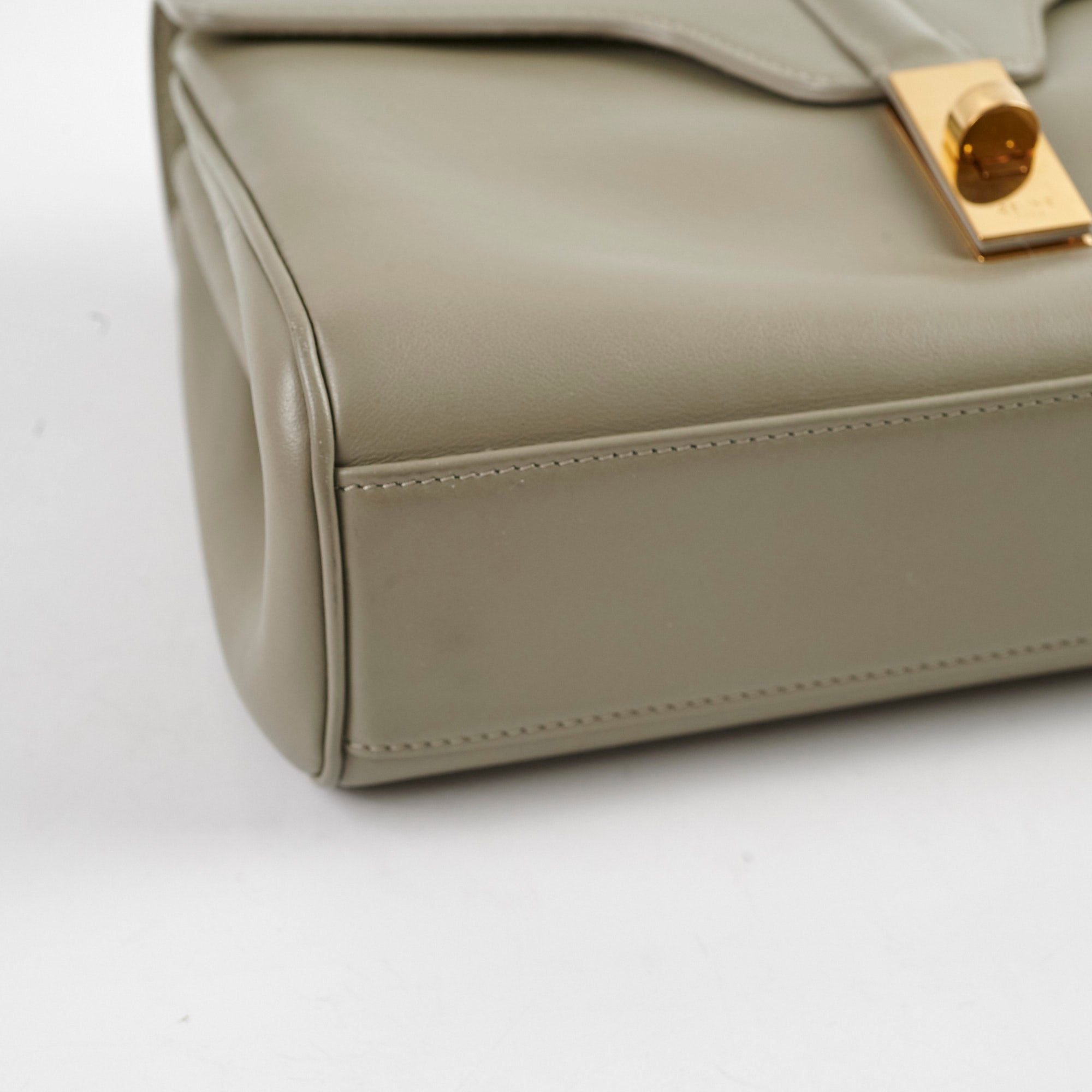 Celine Small 16 Satinated Calfskin Handbag in Green Clay | Luxury Crossbody Bag for Women | Perfect for Work, Travel & Evening Events