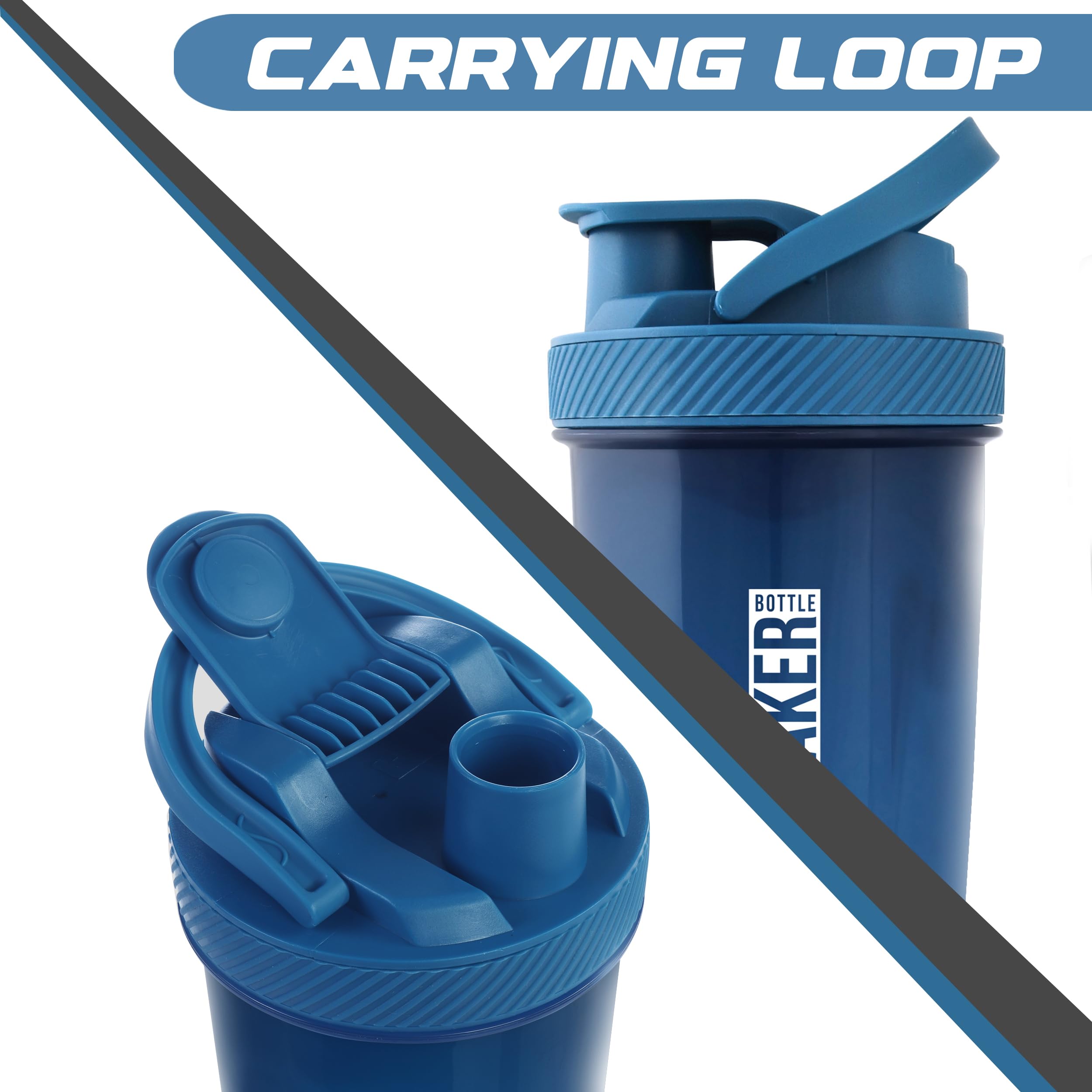 Utopia Home 28-Ounce Protein Shaker Bottle (Pack of 2) - Leak-Proof Mixer for Protein Powder, Pre-Workout & Smoothies - Navy & Clear - Perfect for Gym, Fitness & Post-Workout Recovery