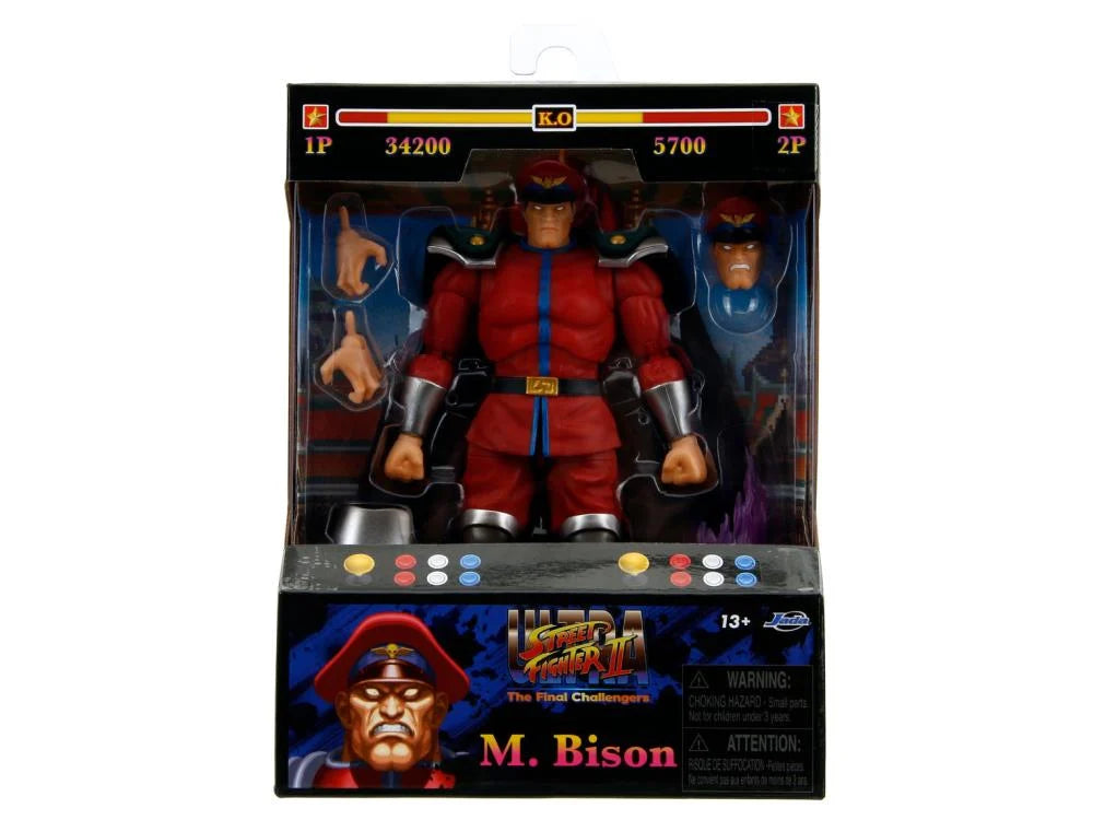 Ultra Street Fighter II: The Final Challengers M. Bison Action Figure - Collectible Video Game Character Toy for Fighting Game Fans - Perfect for Display, Gifts, and Gaming Room Decor