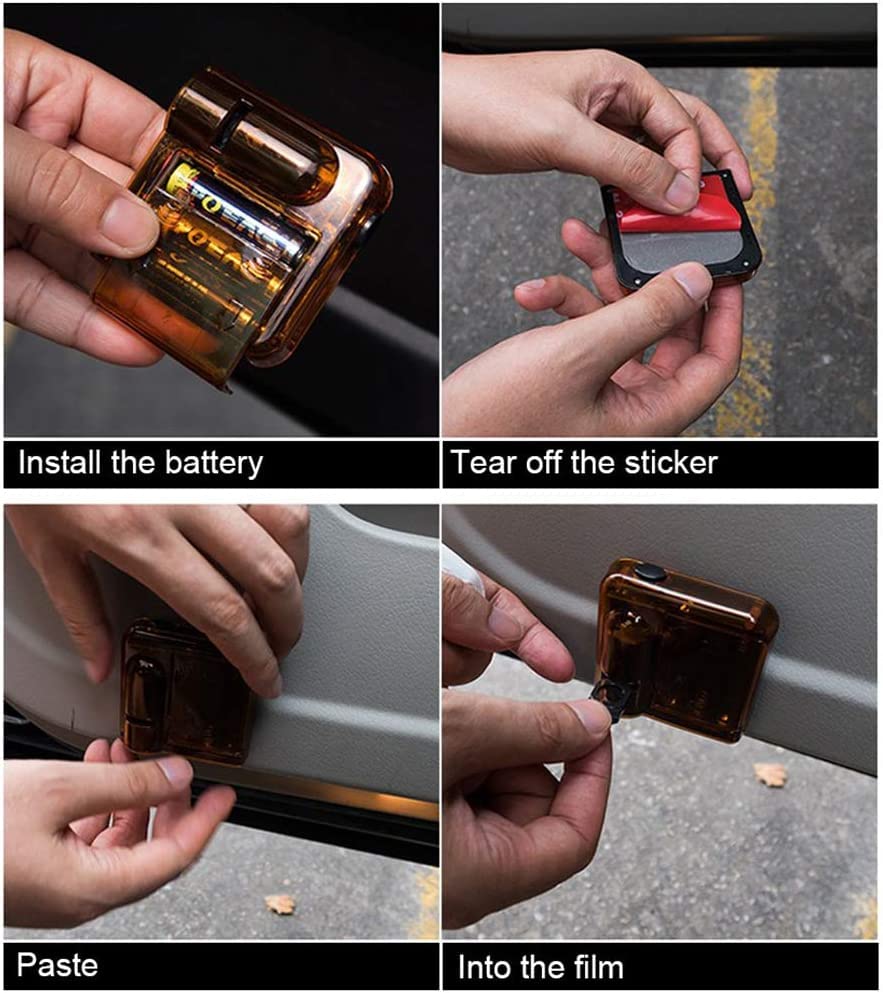 Customized Car Door Projector Lights with Personalized Logo - Carbon Fiber LED Door Lights (4Pcs) - Enhance Your Vehicle's Style & Safety for Night Driving