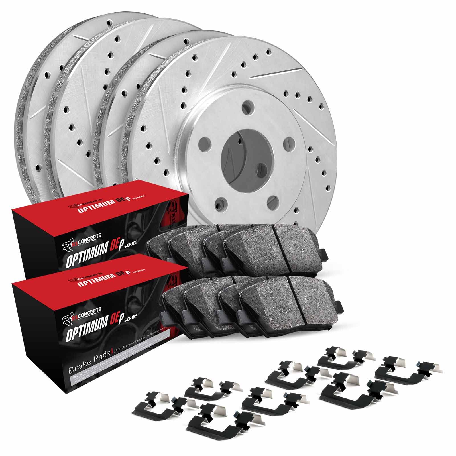 R1 Concepts Premium Front & Rear Brake Pads and Rotors Kit - OE Replacement for 2016-2022 Hyundai Tucson & Kia Sportage | Includes Hardware | High-Performance Braking for City Driving & Highway Safety