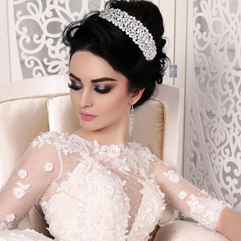Rose Gold Crystal Bridal Headband - Sparkling Starlet Tiara for Weddings & Special Events | Elegant Wedding Hair Accessories for Brides, Prom & Formal Occasions