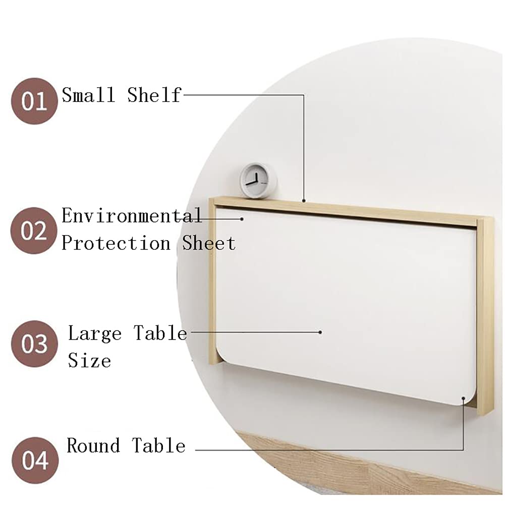Space-Saving Wall-Mounted Floating Desk - Multifunctional Foldable Computer Desk with 60KG Capacity for Home Office, Living Room & Bedroom | Perfect for Small Spaces, Dorm Rooms & Workstations