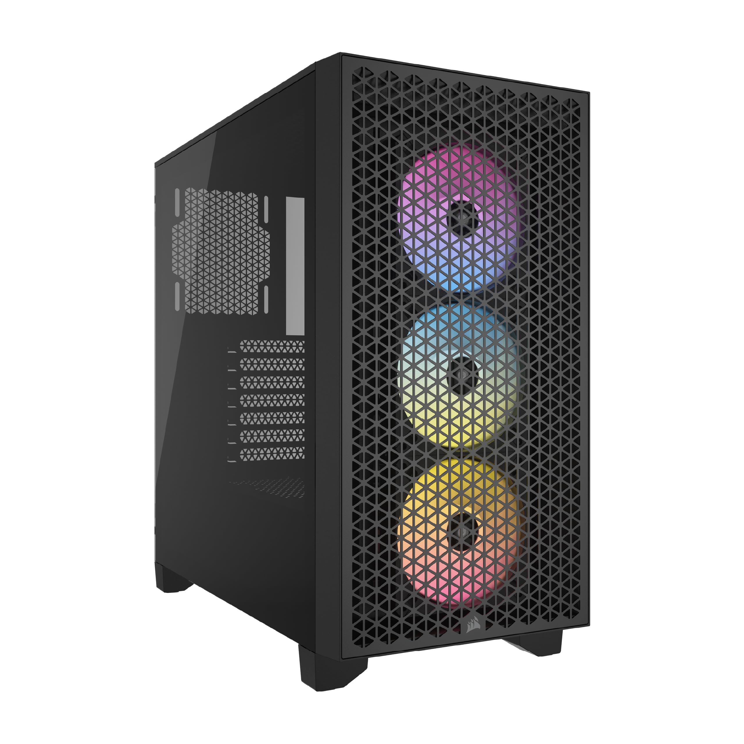 Corsair 3000D RGB Airflow Mid-Tower ATX PC Case with 3 AR120 RGB Fans, High-Airflow Design, Supports 3-Slot GPU & 8x120mm Fans - Black - Perfect for Gaming Rigs & High-Performance PC Builds