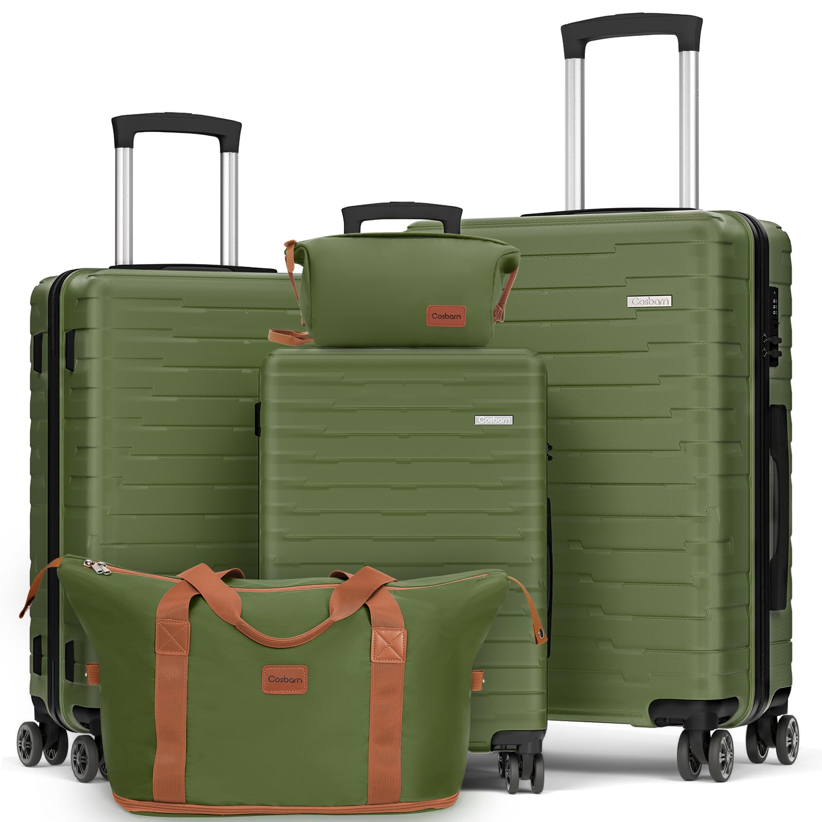 5-Piece ABS Hard Shell Luggage Set with TSA Lock & 360° Spinner Wheels - Durable Suitcases for Travel, Business Trips & Family Vacations