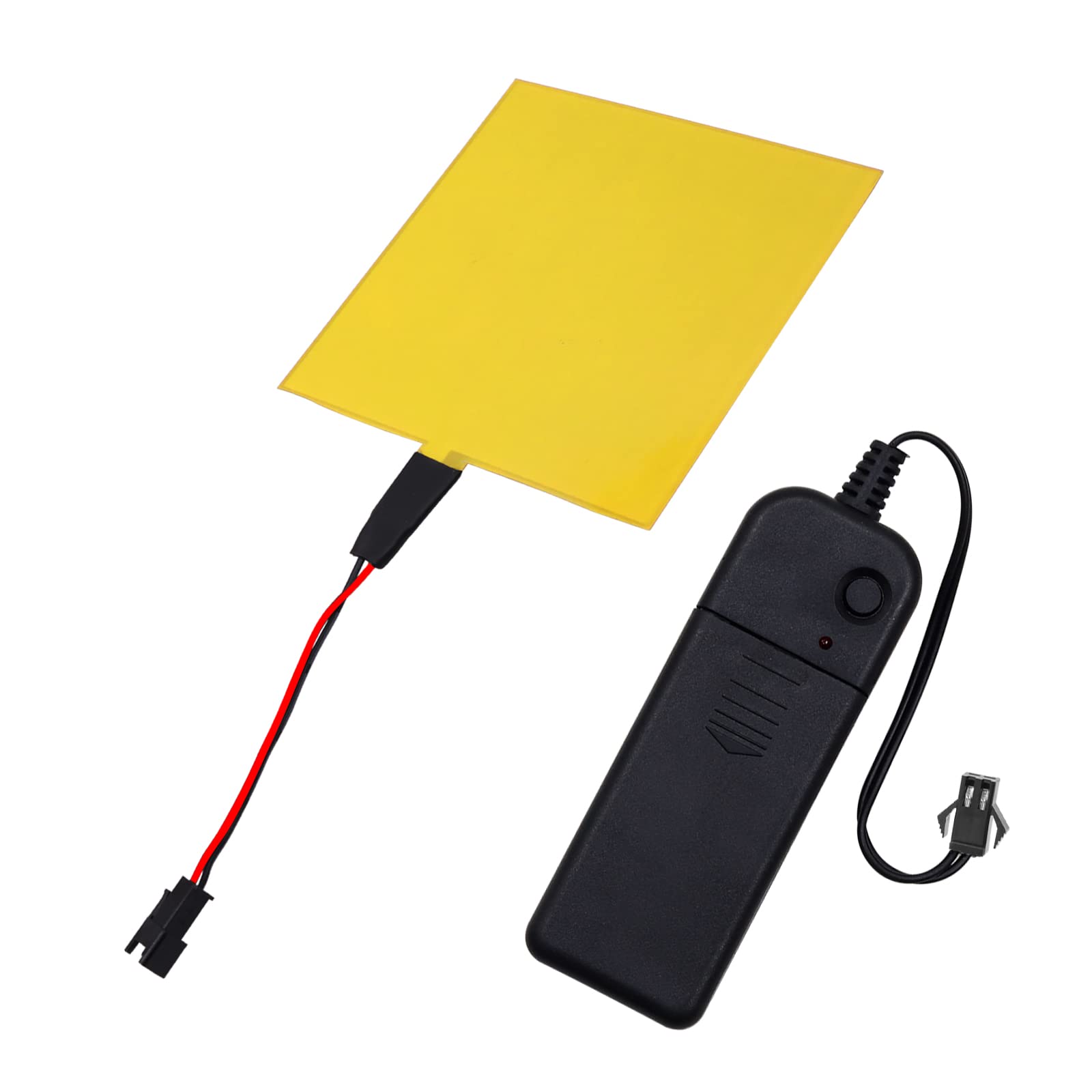 Cuttable DIY Electroluminescent EL Panel Light Sheet - 10x10cm EL Wire Lights with Battery Pack (3 Modes, Yellow) for Home Decoration, Party Lighting & Creative DIY Projects