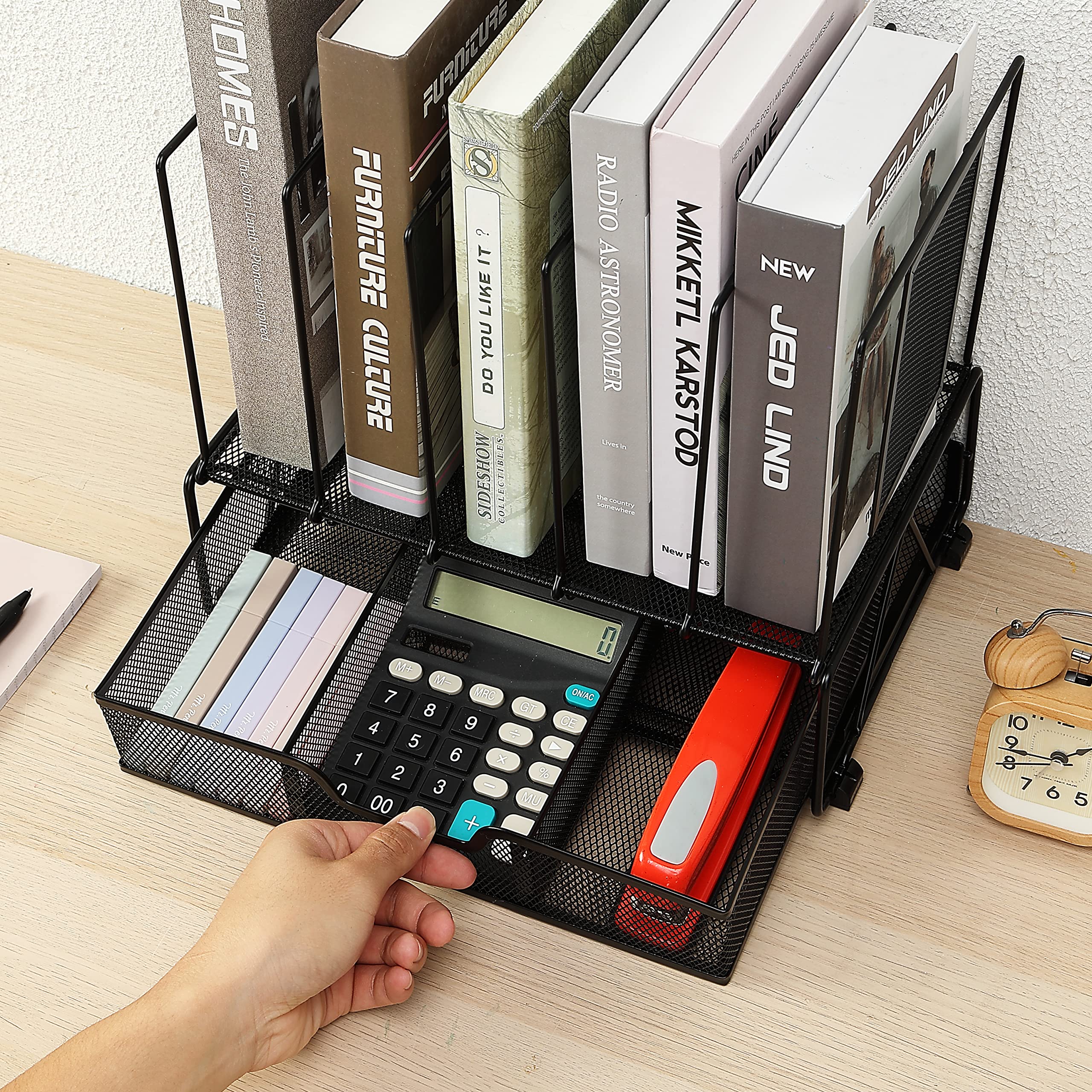 Mr. Pen Mesh Desk Organizer with Drawer - Office Desk Organizer Set, Desktop File Holder & Stationery Storage - Perfect for Home Office, School, and Workspace Organization