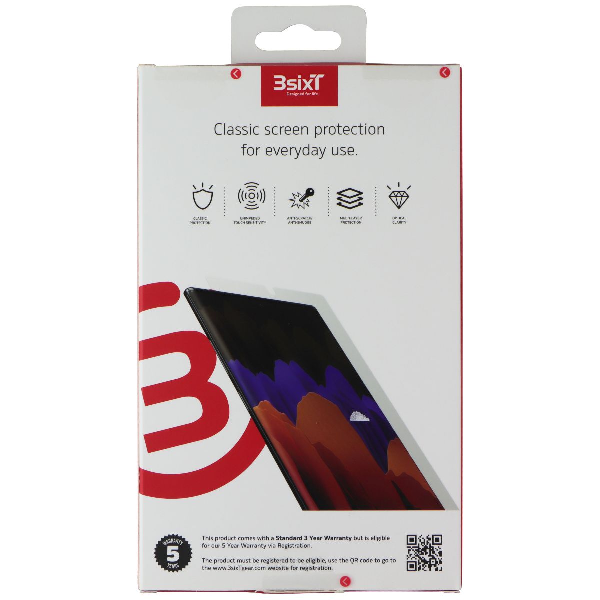 3SIXT PrismShield Tempered Glass Screen Protector for Samsung Galaxy S22 Ultra - 2 Pack - HD Clear, Anti-Scratch, Bubble-Free - Perfect for Work, Travel & Outdoor Use