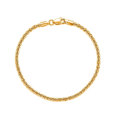 Sparkle Gypsophila Chain Anklet-2mm Gold Plated