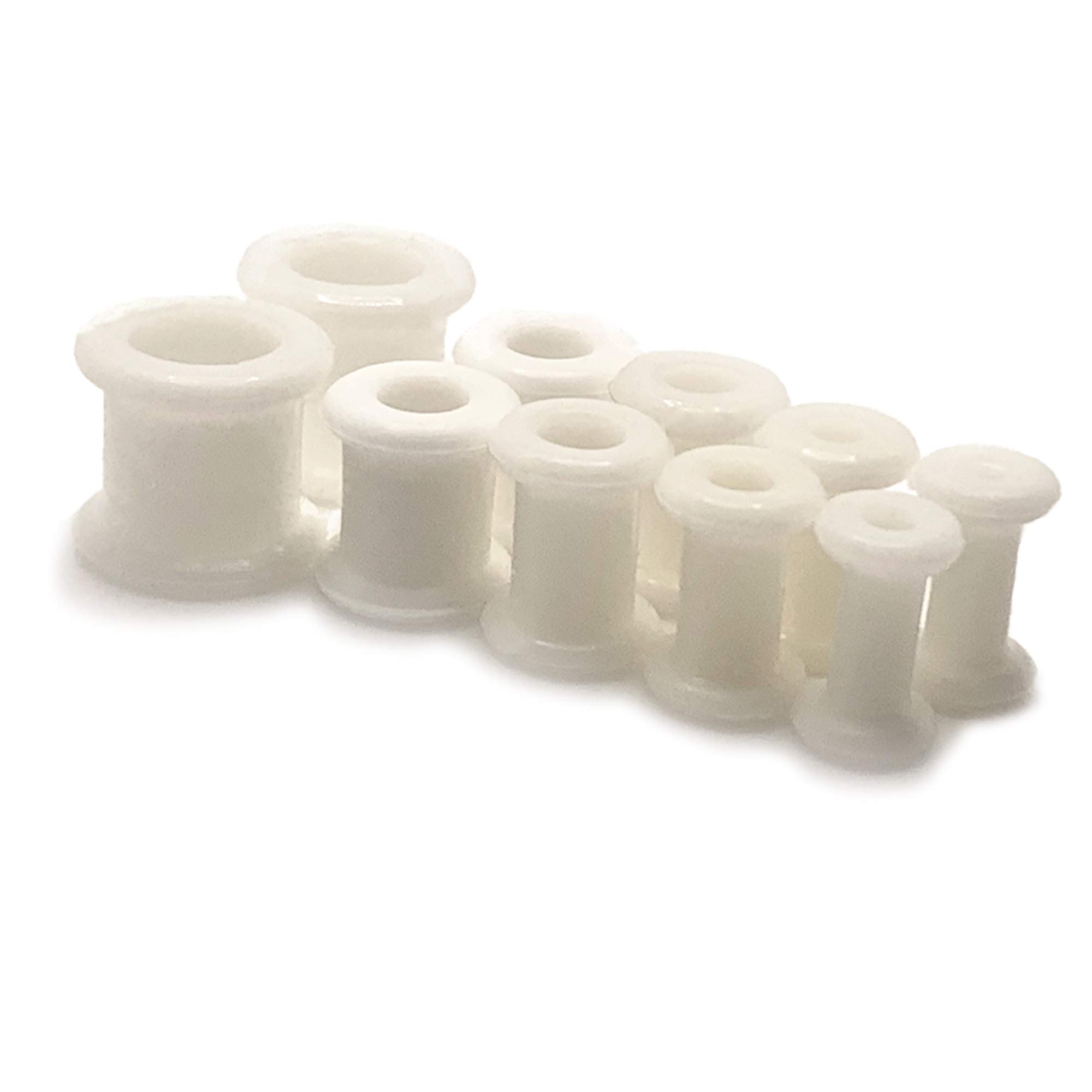10 Piece White Silicone Ear Plugs Tunnel Kit - 6G to 00G Stretching Gauges Set for Ear Stretching - Soft Squishy Plugs for Comfortable Wear - Perfect for Body Piercing, Ear Tunnels & Stretching Jewelry