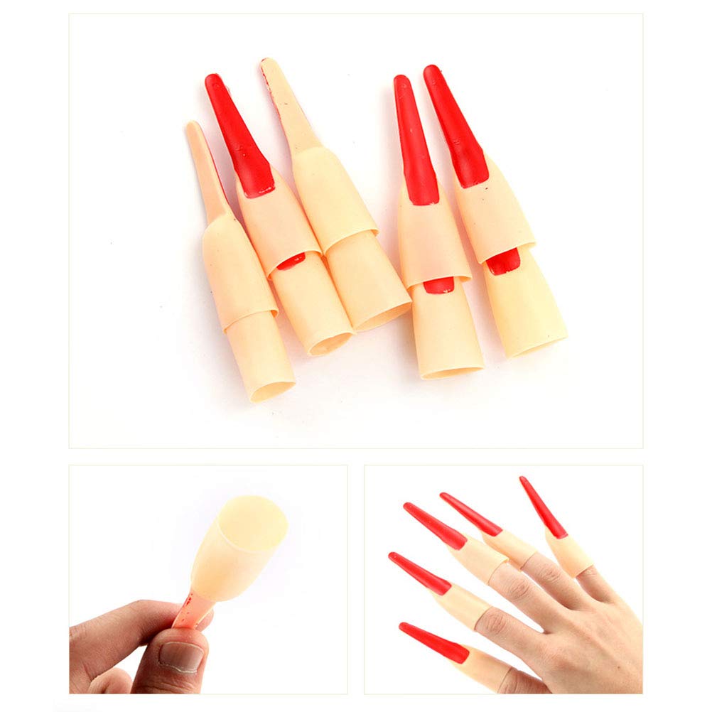 PRETYZOOM 10pcs Gothic Nail Art Rings - Zombie Fake Fingers, Witch Cosplay Props, Halloween Nail Decorations for Costume Parties, Masquerade & Nail Art Designs