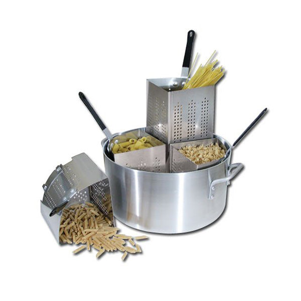 **20 Qt Aluminum Pasta & Vegetable Steamer Cooker with 4 Inserts – Perfect for Large Family Meals, Meal Prep, and Catering Events**