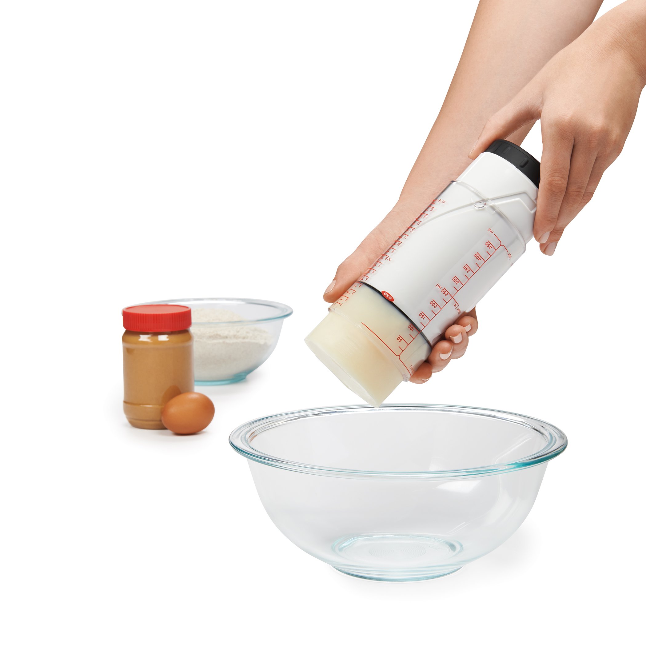 OXO Good Grips 3-Piece Silicone Squeeze & Pour Measuring Cup Set (Blue) & 2-Cup Adjustable Measuring Cup (Clear/Black) - Perfect for Baking, Cooking, and Liquid Measurement