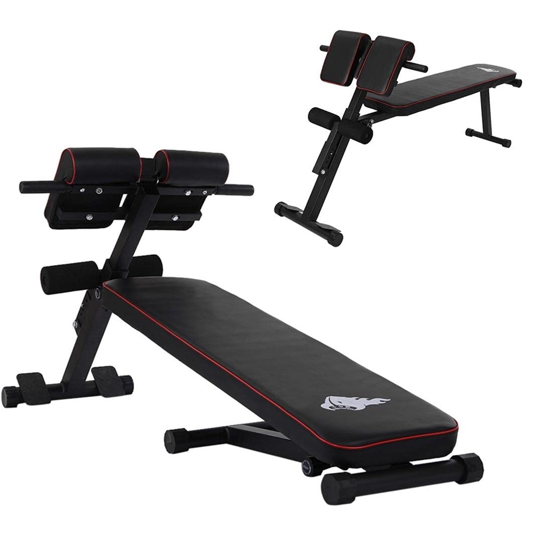 DSVF Adjustable Weight Bench - Multifunctional Folding Sit-Up Bench, Supine Board & Roman Chair for Full Body Workout - Perfect for Home Gym, Strength Training & Core Exercises