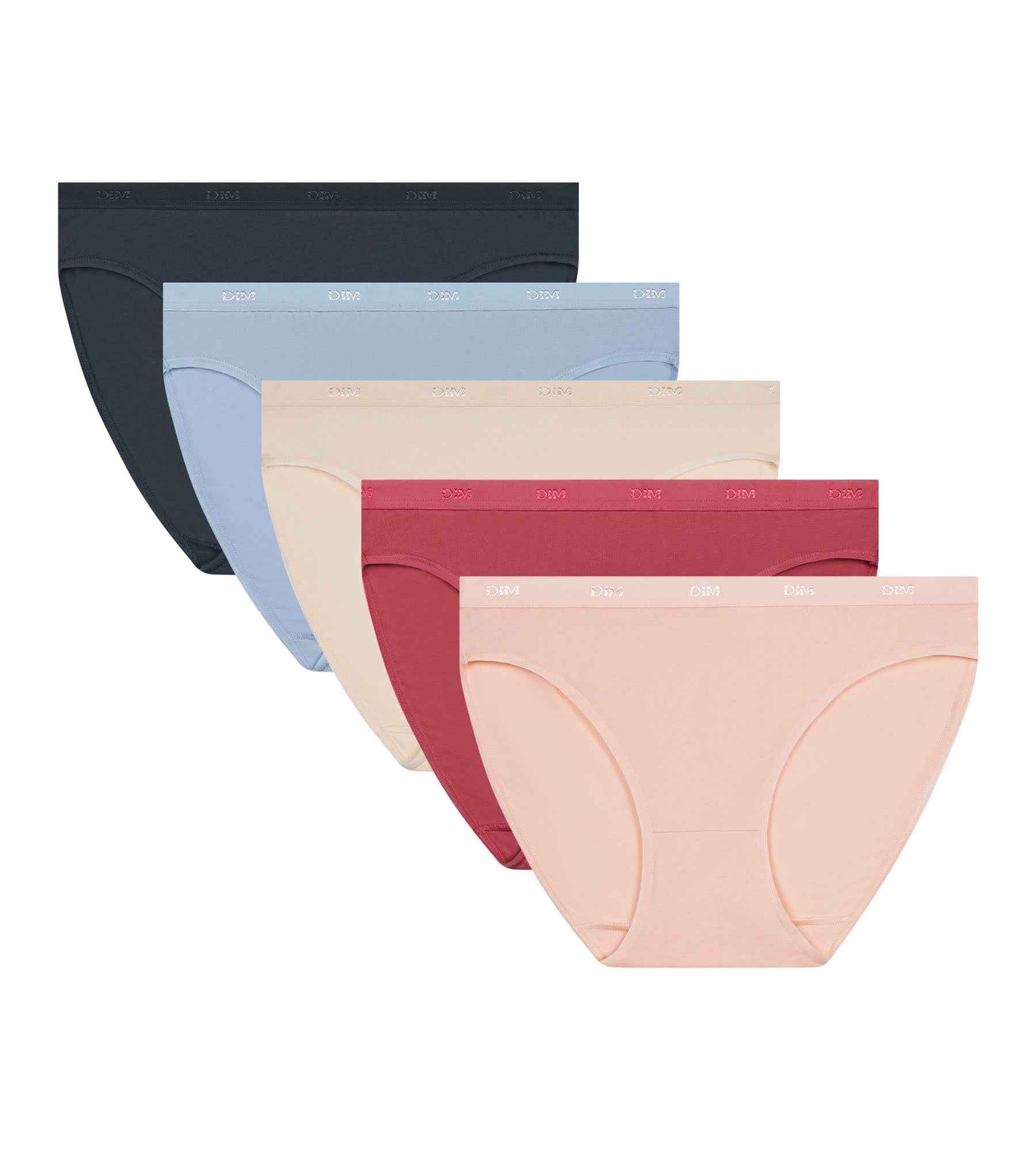 5 Pack Women's Cotton Stretch Underwear - Beige, Pink, Blue | Eco-Friendly & Comfortable | Perfect for Everyday Wear, Yoga & Travel