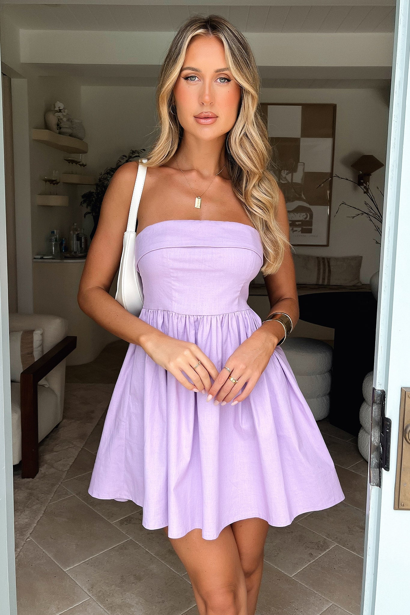 Cornell Mini Dress - Elegant Lilac Floral Summer Dress for Women | Perfect for Beach, Party & Casual Wear