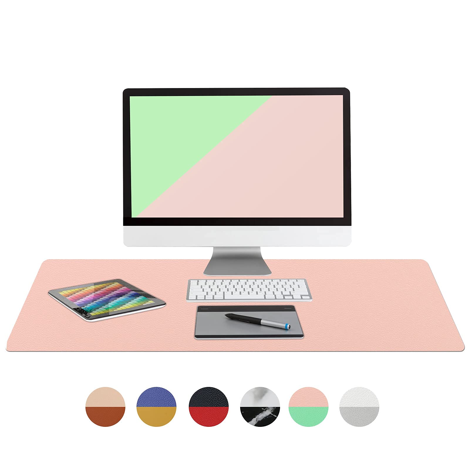 KINGFOM PU Leather Desk Pad Protector - 35.4