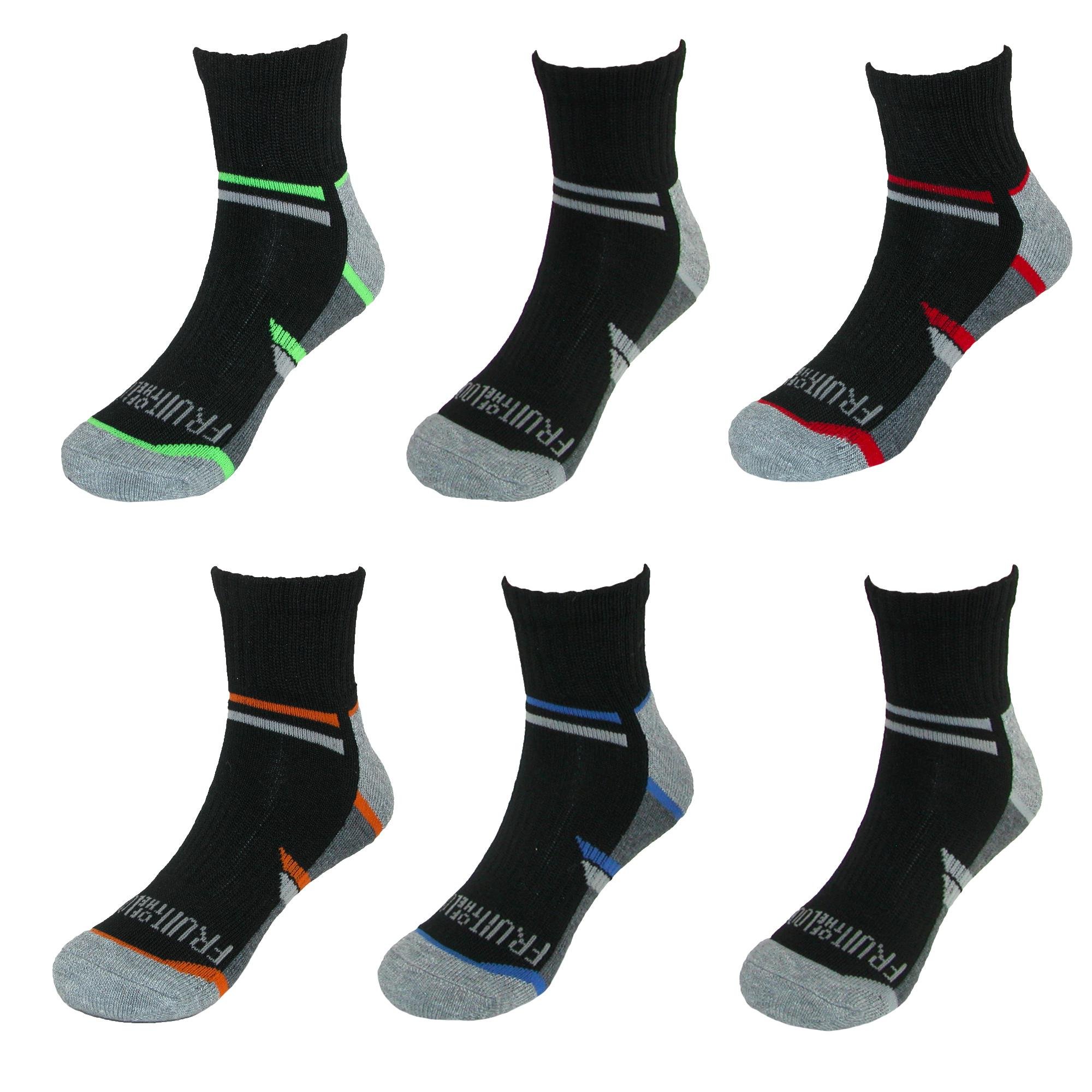 Fruit of the Loom Boys Ankle Socks 6-Pack - Soft Cotton Crew Socks for Kids & Toddlers - Comfortable Everyday Wear for School, Sports & Playtime