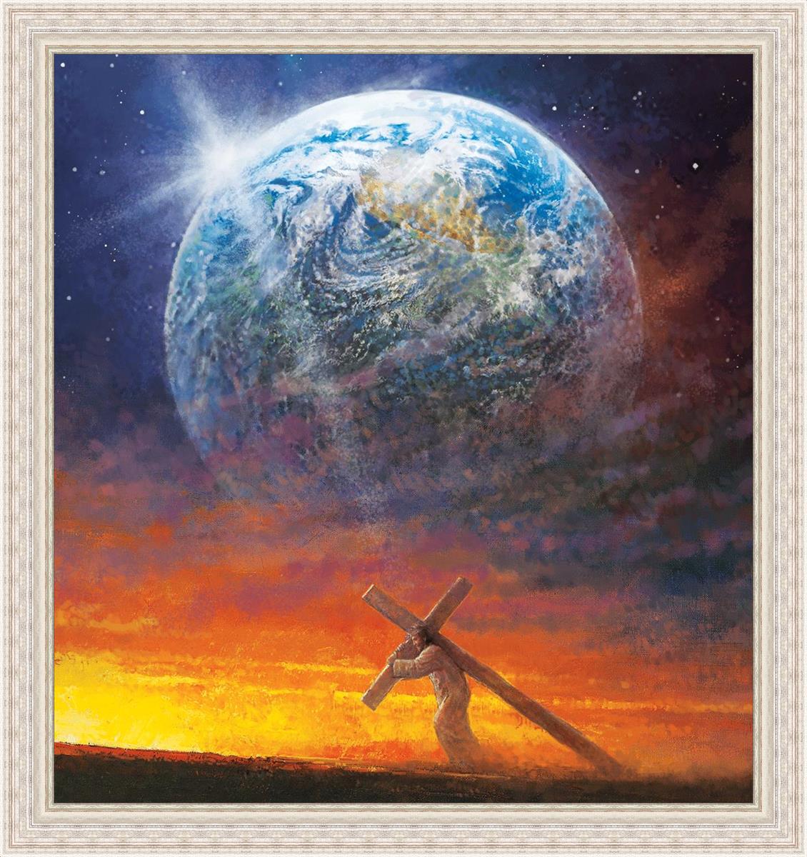 Behold The Lamb of God Large Wall Art - Religious Home Decor for Living Room, Church & Office - Inspirational Christian Canvas Painting
