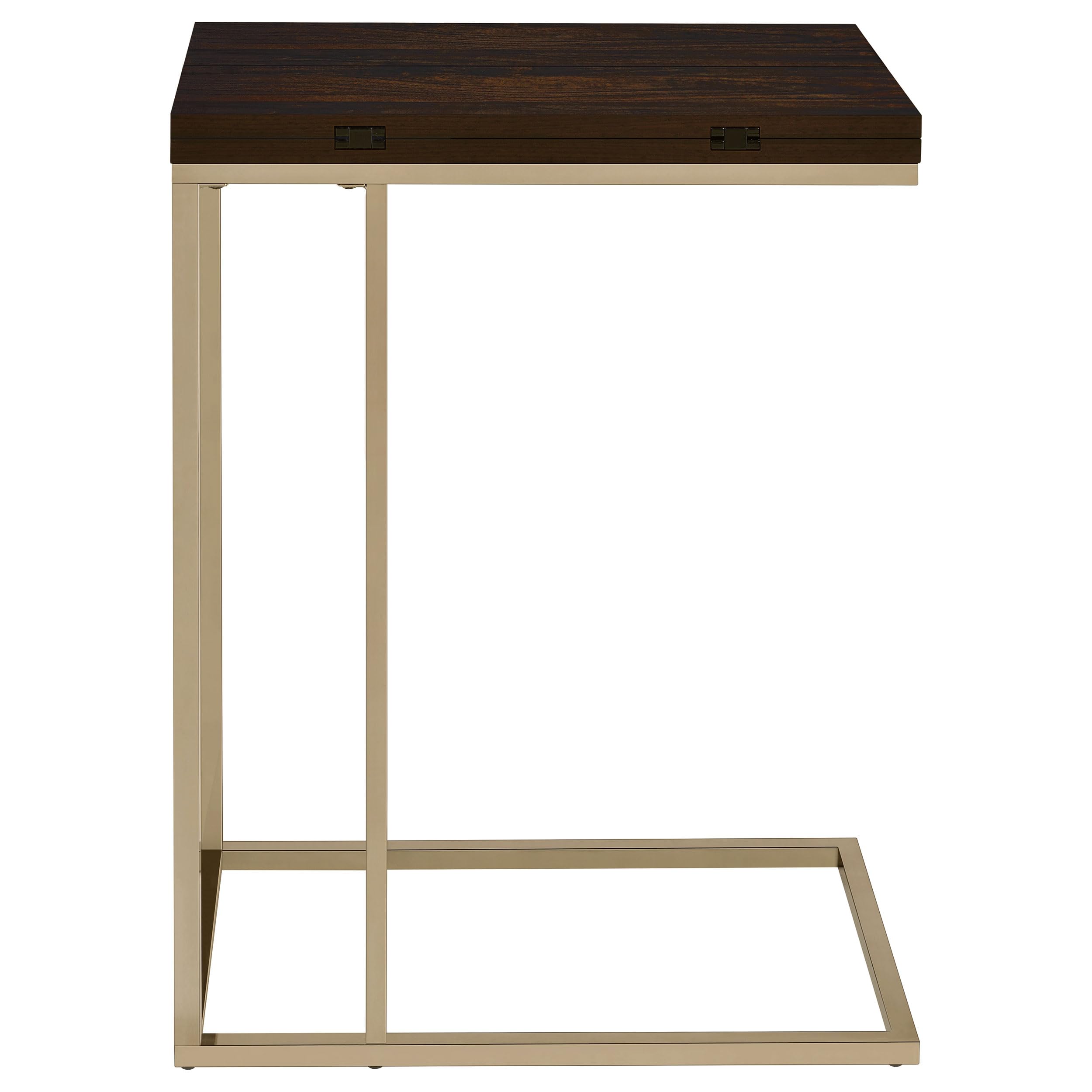 Expandable Rotating Top Snack Table - Coaster Home Furnishings Chestnut End Table for Living Room, Bedroom & Small Spaces